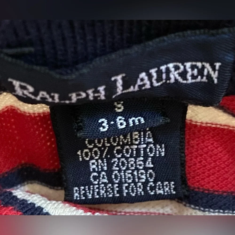 Vintage Polo Ralph‎ Lauren Infant Sz S 3-6 mo Striped Mesh Knit Romper